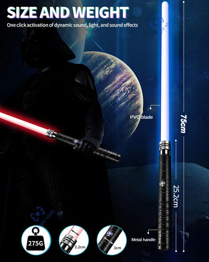 RGB Metal Lightsaber Laser Sword – 15 Color Change with Sound Effects