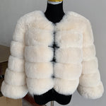 Women's High-Quality Faux Fox Fur Coat