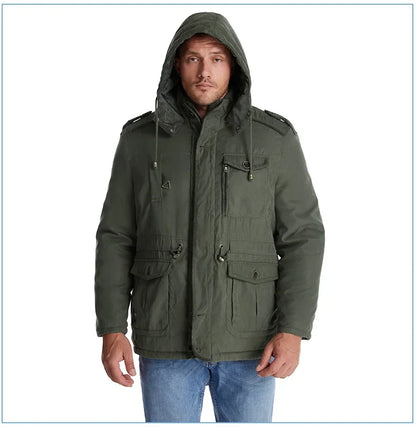 Thickened Multi-Pocket Mid-Length Casual Coat