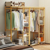 6-Tier Bamboo Garment Rack with Hanging Cover