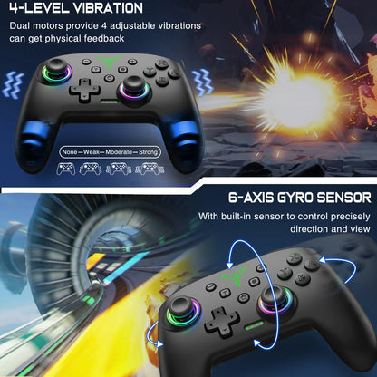 Dinofire Wireless Bluetooth RGB Game Controller