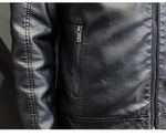 Winter Motorcycle Leather Jacket with Fur Collar