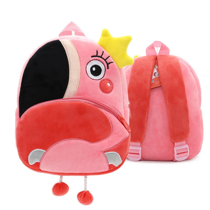 Cute Cartoon Animal Plush Backpack for Kindergarten Kids