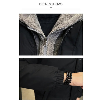TFETTERS Autumn Winter Zip-up Hooded Parka Jacket