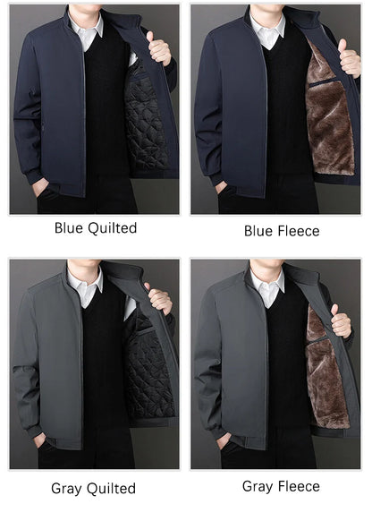 Plus Size Plush Thick Coat with Stand Collar