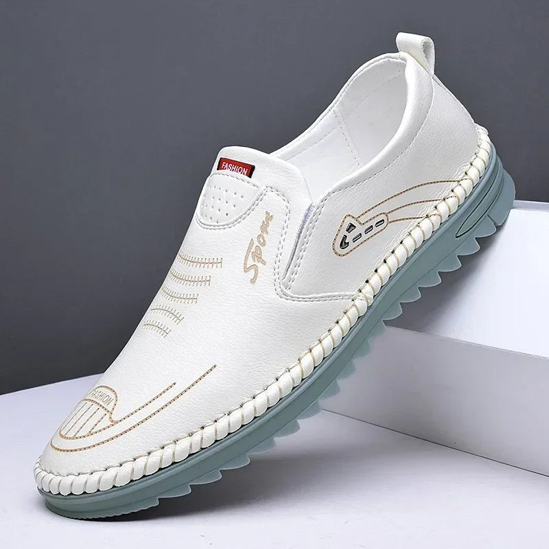 Men’s Handmade Leather Flats – Soft Sole Casual Business Moccasins