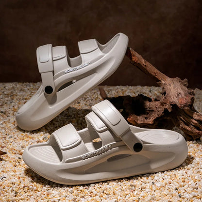 Men's Sport Slides with 5CM EVA Sole – Thick QuikFoam Beach Sandals