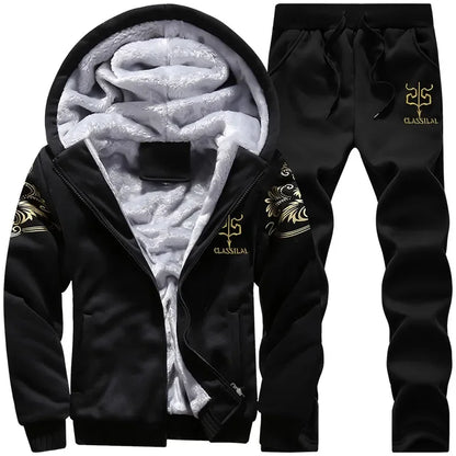 Winter Men's Hooded Tracksuit Set