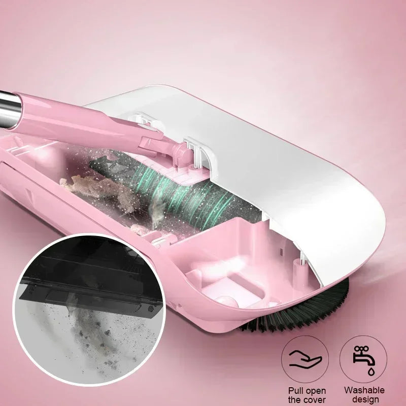 2-in-1 Broom and Mop Set with Dustpan for Home Floor Cleaning