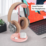 Sturdy Curved Headphone Stand with Storage Tray