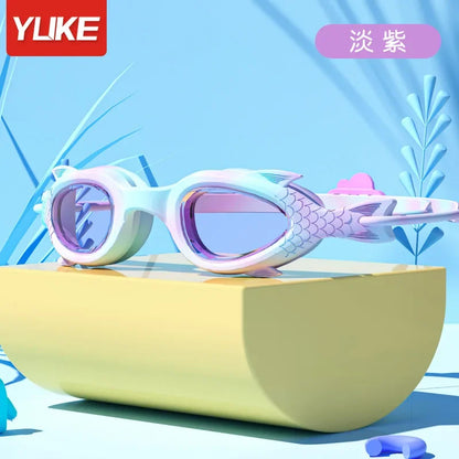Kids Silicone Swimming Goggles with Cap for Boys and Girls Water Sports
