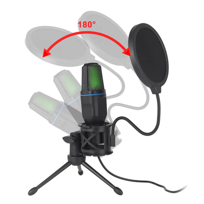 USB RGB Condenser Microphone – Pro Gaming & Studio Mic for PC & Laptop