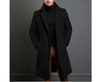 Luxury Men's Wool Trench Coat - Mid-Long Business Overcoat