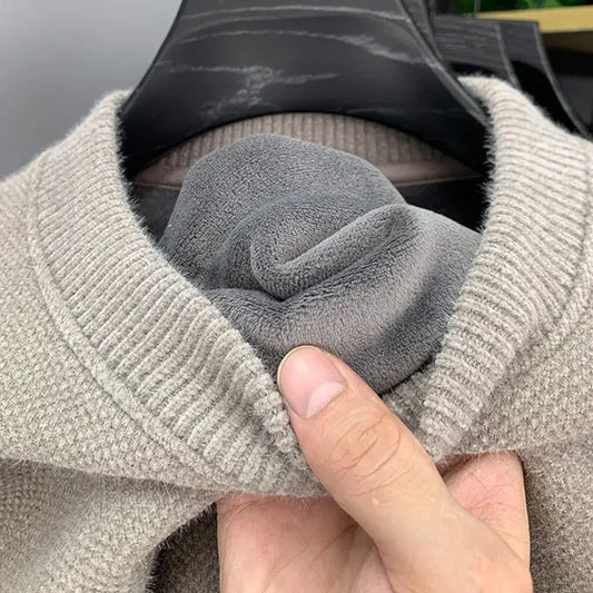 Winter Men's Warm Fleece Sweater O-Neck