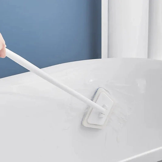 Long Handle Bathroom Wall Brush with Removable Sponge for Tile and Tub