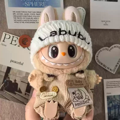 Labubu Dinosaur & Shark Plush Doll Set with Rubber Keychain