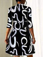 Long Sleeve Printed Mini Dress for Women