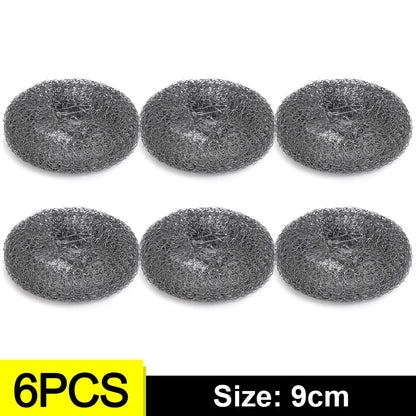 Stainless Steel Dish Scrubber with Handle for Kitchen Rust Removal