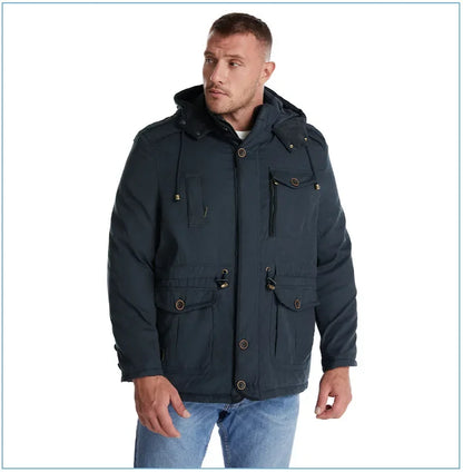 Thickened Multi-Pocket Mid-Length Casual Coat