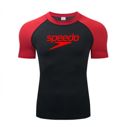 Men's UV Protection Surf Rash Guard Diving Suit Short Sleeve Swimwear