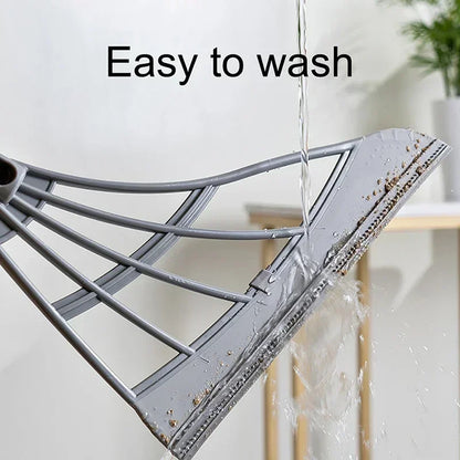 Silicone Floor Broom for Hair and Dust, Non-Stick Sweeper for Bathroom