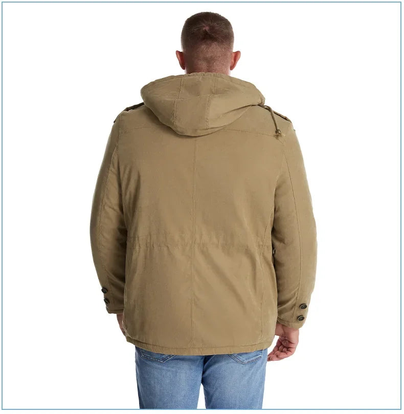 Thickened Multi-Pocket Mid-Length Casual Coat