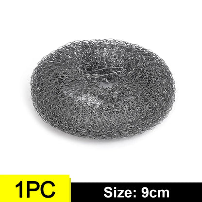 Stainless Steel Dish Scrubber with Handle for Kitchen Rust Removal