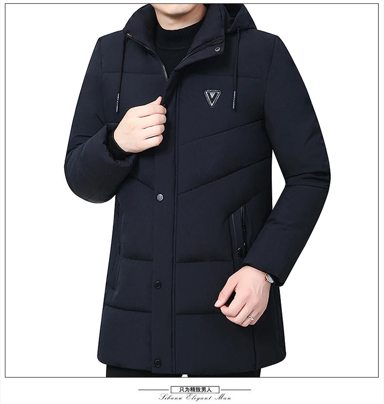 Men's Hooded Winter Down Cotton Coat - Warm & Stylish