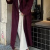 Elegant Burgundy Wool Blend Long Coat for Women