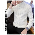 Men's White Turtleneck Sweater