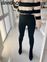 High-Waist Seamless Fleece Warm Leggings for Women