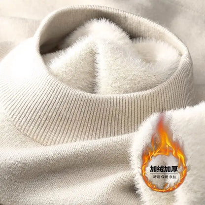 Plush Men's Knitted Turtleneck Sweater