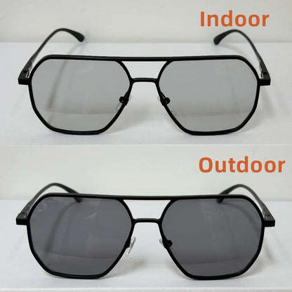 Luxury Photochromic Polarized Sunglasses for Men and Women UV400 Metal Frame