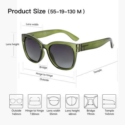 ZENOTTIC Butterfly Cat Eye Sunglasses for Women Polarized UV400 Chunky Frame