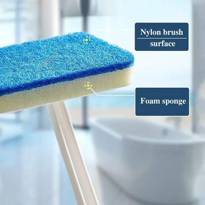 Long Handle Bathroom Wall Brush with Removable Sponge for Tile and Tub