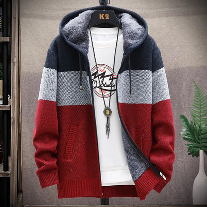Luxury Men's Hooded Cardigan Sweater - Stylish & Functional