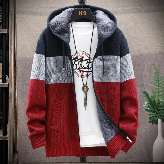 Luxury Men's Hooded Cardigan Sweater - Stylish & Functional