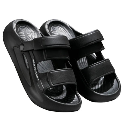 Men's Sport Slides with 5CM EVA Sole – Thick QuikFoam Beach Sandals
