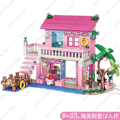 Girls Friendship Tree House Villa Castle Building Blocks