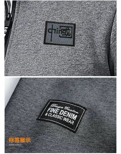 Winter Sweatshirt Men Long Sleeves Fleece Lined Warm Sweatshirt