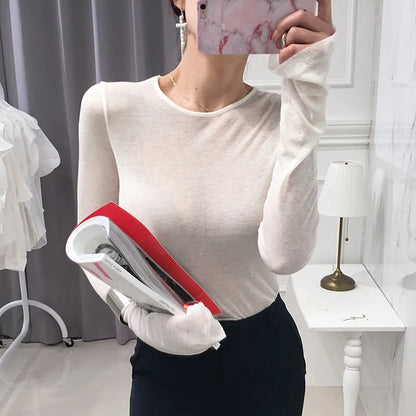 Shintimes Women’s Sexy Slim-Fit Long Sleeve T-Shirt