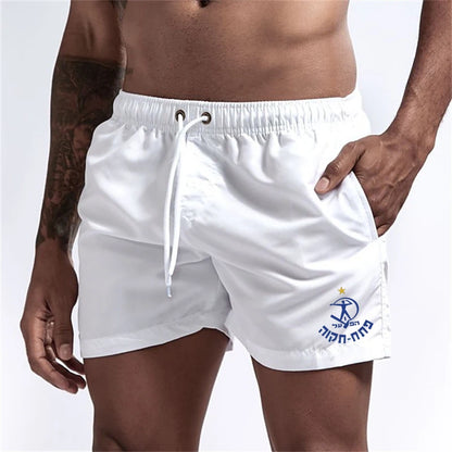 Men's Graphic Beach Board Shorts Quick Dry Swim Trunks with Pockets