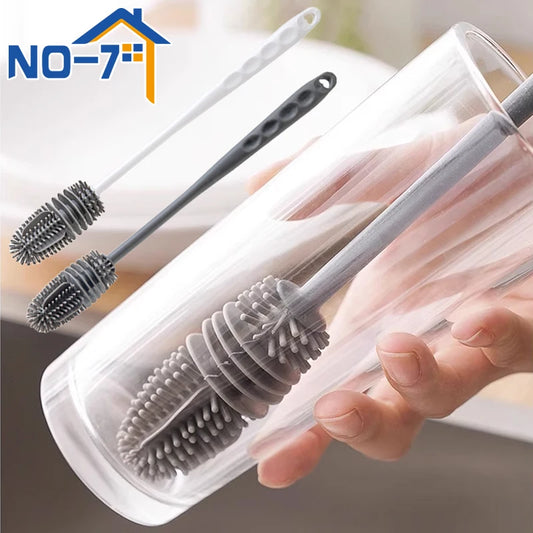 Silicone Baby Bottle Cleaning Brush Long Handle Cup Scrubber for Home Use
