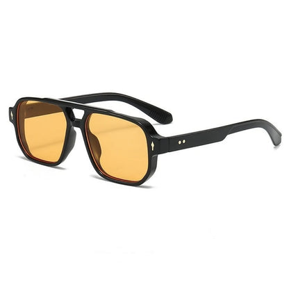 Retro Double Bridge Square Sunglasses for Men and Women