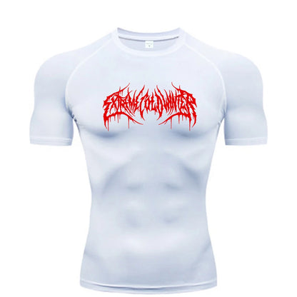 Men’s Summer Compression Short Sleeve Fitness T-Shirt – Quick-Dry Gym Top