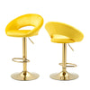 Set of 2 Velvet Adjustable Bar Chairs