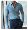 Men's Slim-Fit Italian Collar Shirt - Wrinkle-Free & Stylish
