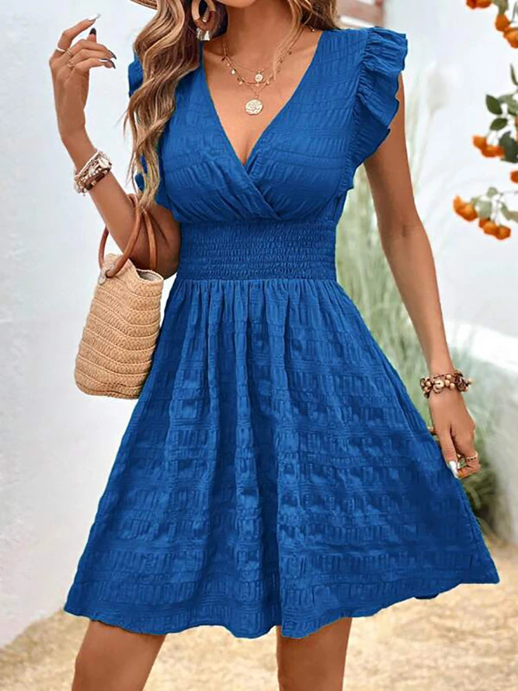 Women’s V-Neck A-Line Holiday Beach Dress