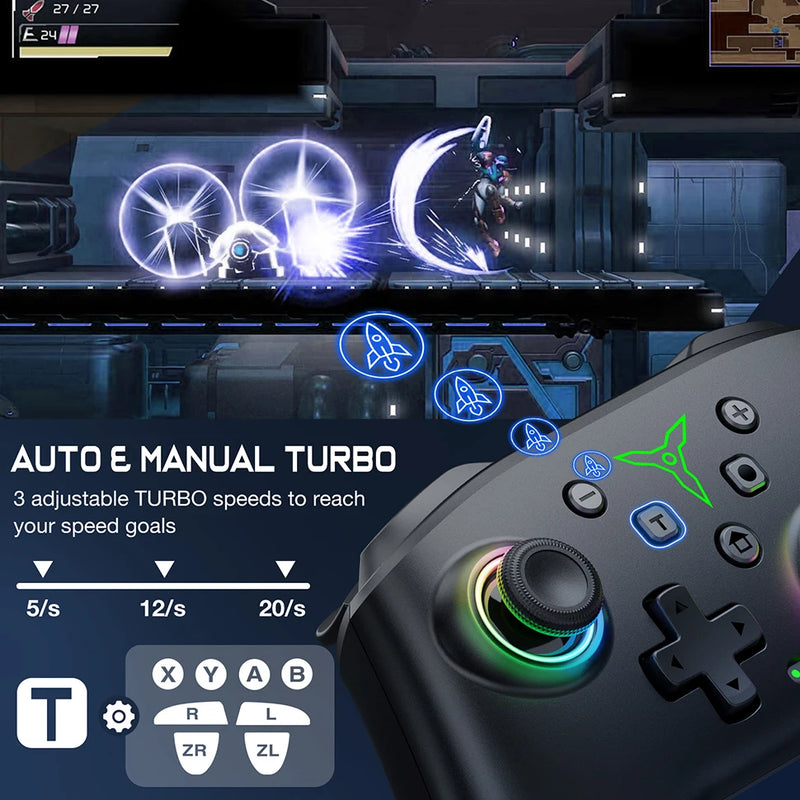 Dinofire Wireless Bluetooth RGB Game Controller