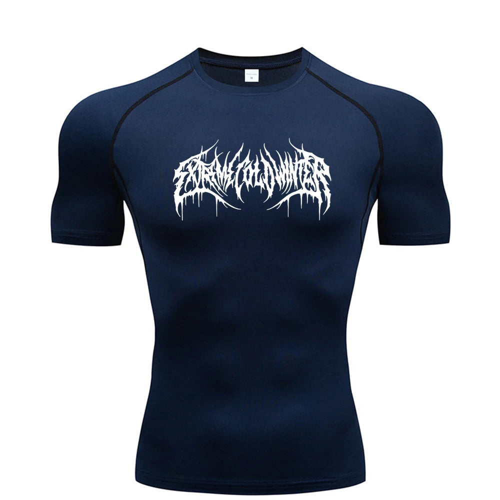 Men’s Summer Compression Short Sleeve Fitness T-Shirt – Quick-Dry Gym Top
